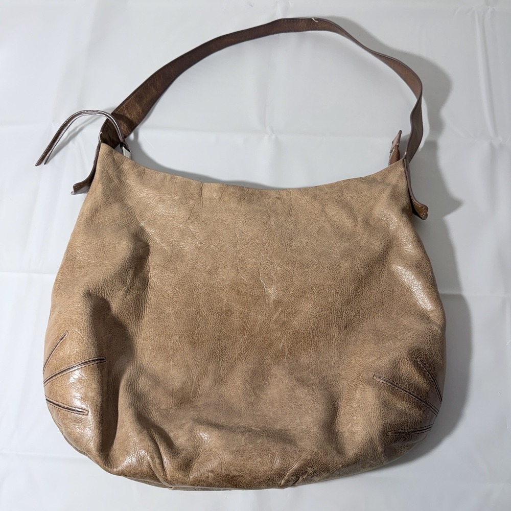 Hobo International Delilah Leather Shoulder Bag Tan Y2k Slouch
